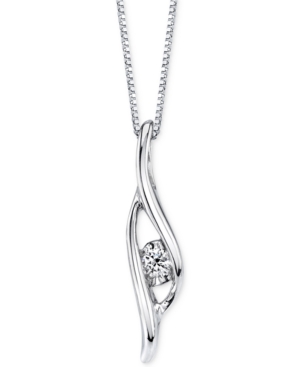 image of Sirena Diamond Accent Swirl Pendant Necklace in 14k White Gold
