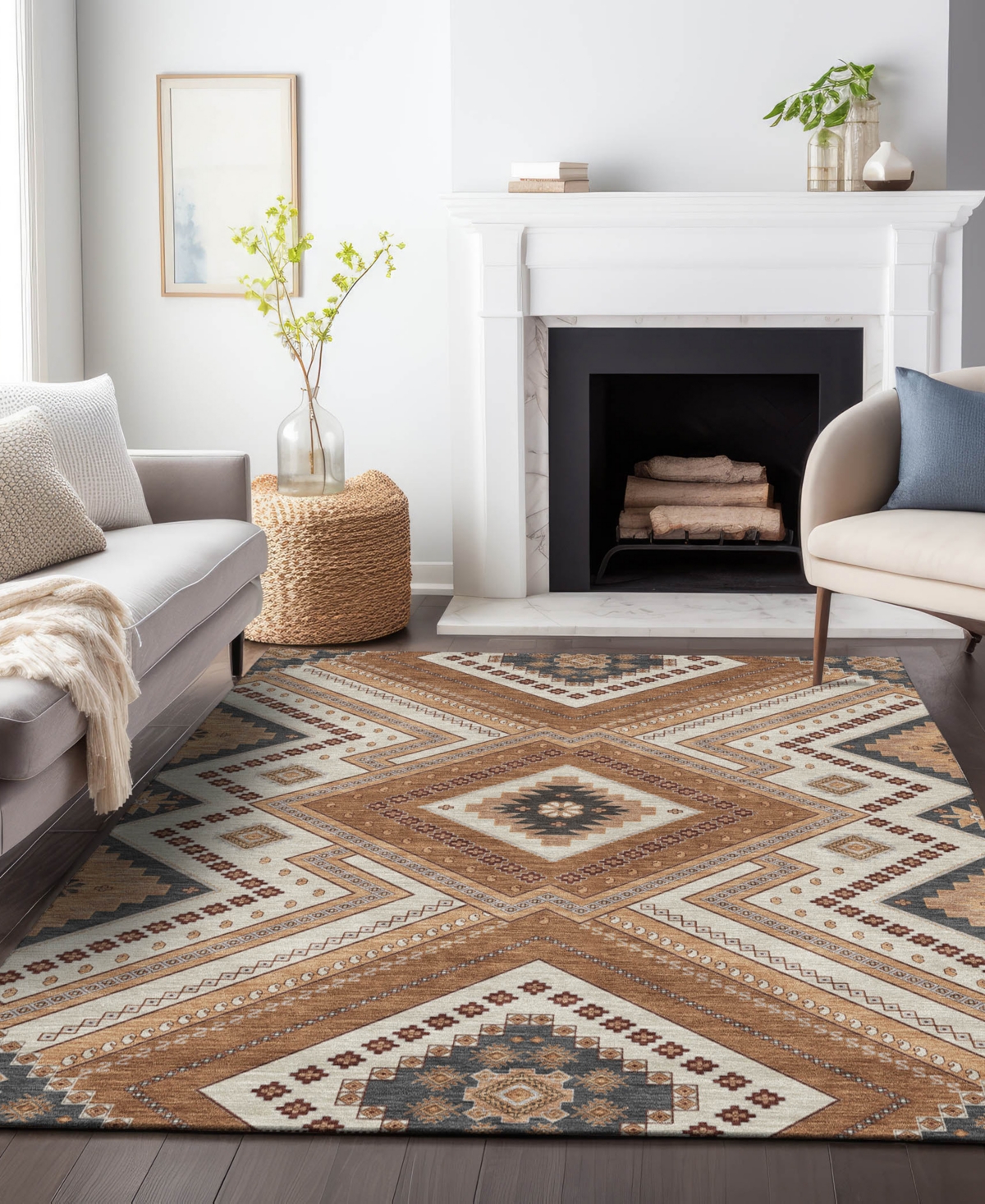 Addison Chantille Machine Washable Acn1010 9'x12' Area Rug In Copper