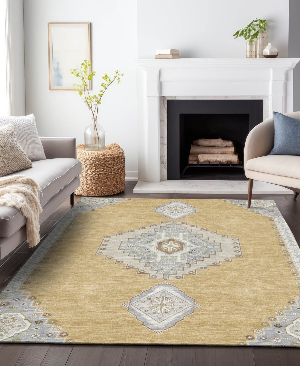 Addison Chantille Machine Washable Acn1014 8'x10' Area Rug In Gold