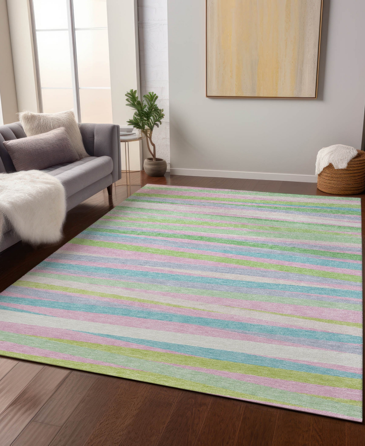 Addison Chantille Machine Washable Acn997 8'x10' Area Rug In Mint