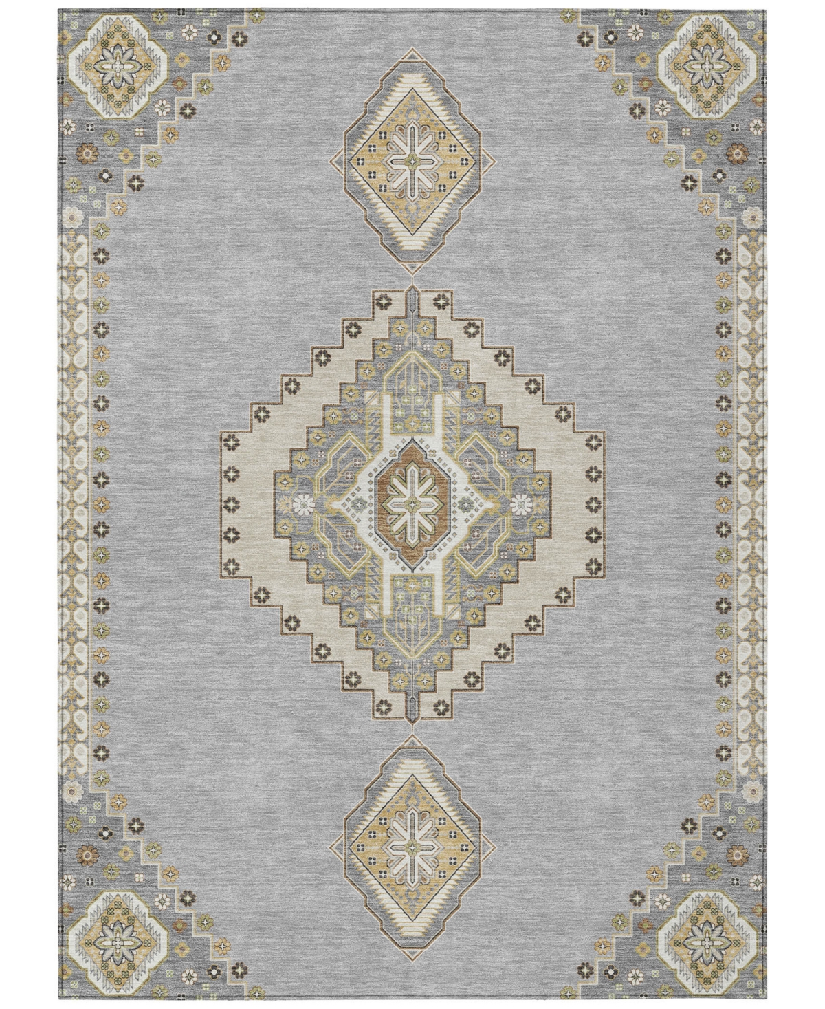 Addison Chantille Machine Washable Acn1014 8'x10' Area Rug In Gray