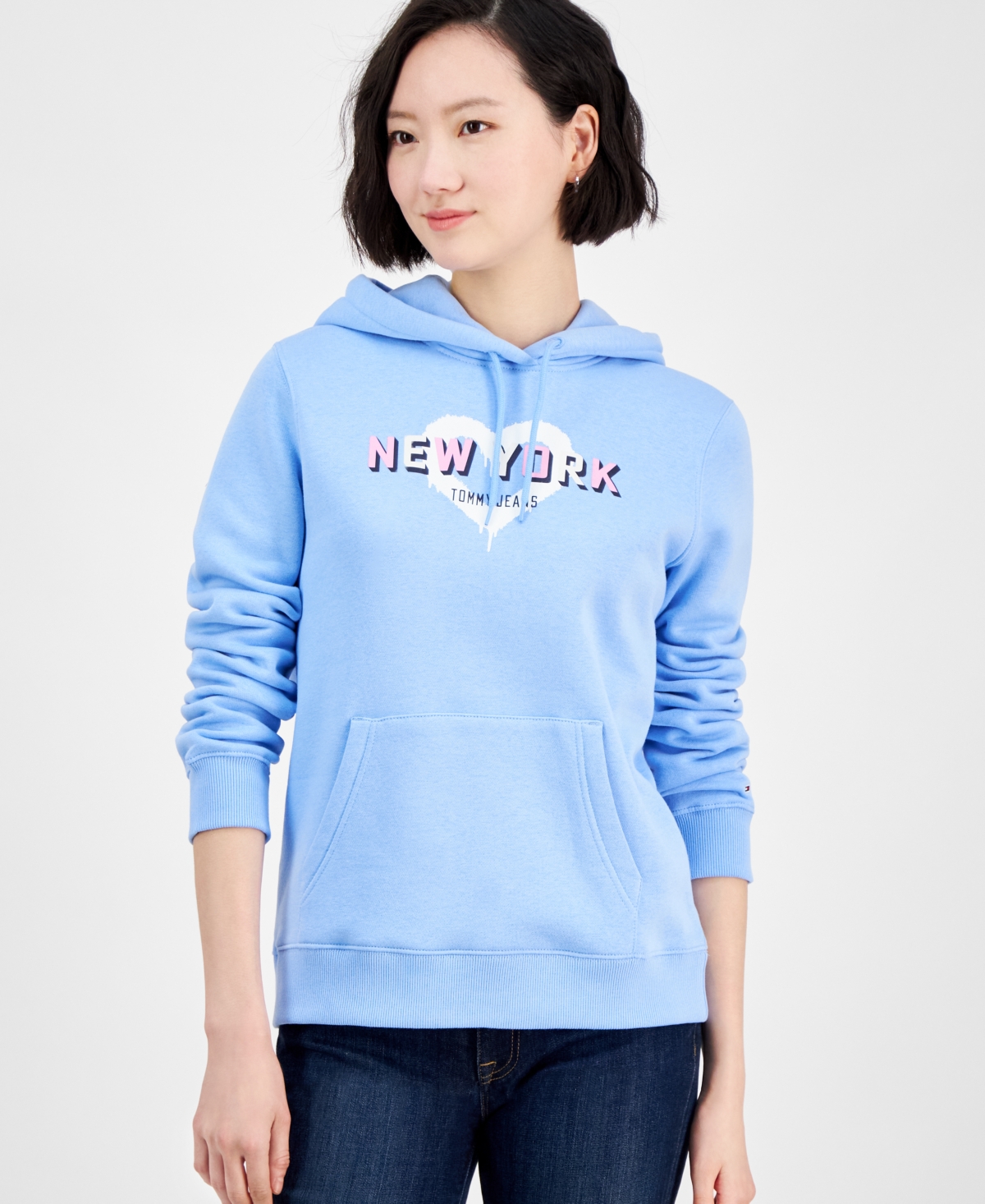 Tommy Jeans Women's X Nyc Graphic Pullover Hoodie In Sugarplum Blue