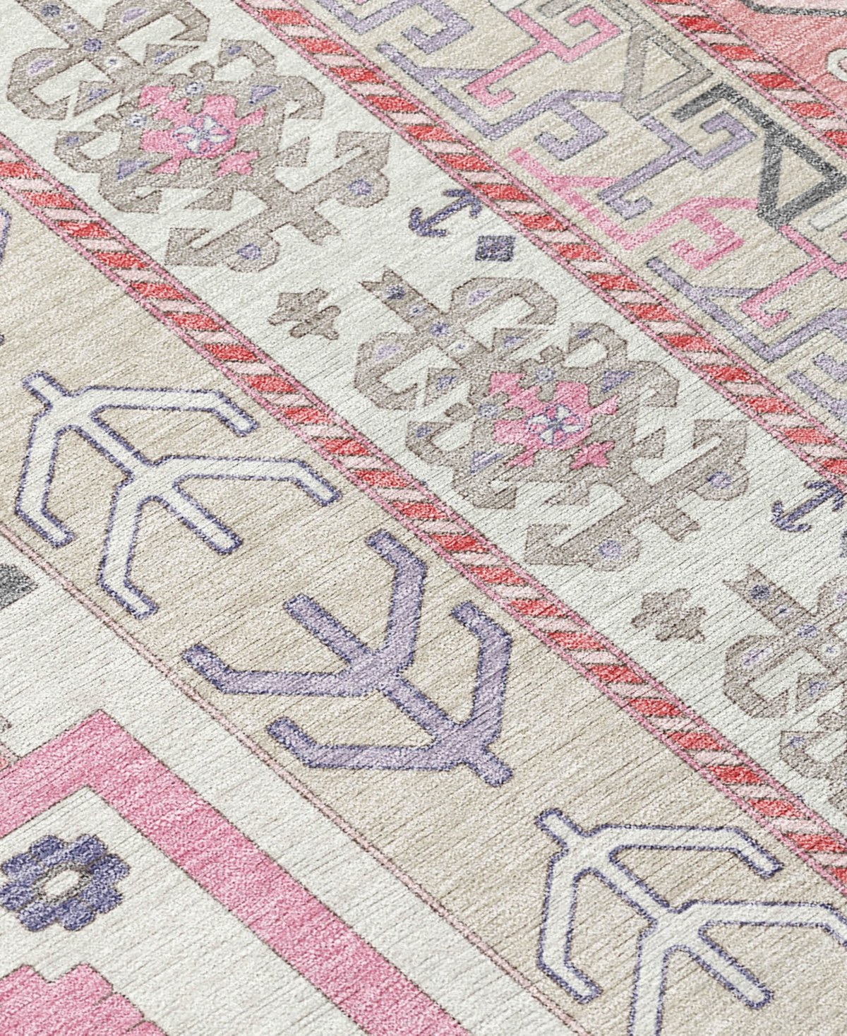 Addison Chantille Machine Washable Acn1015 2'3"x7'6" Runner Area Rug In Pink