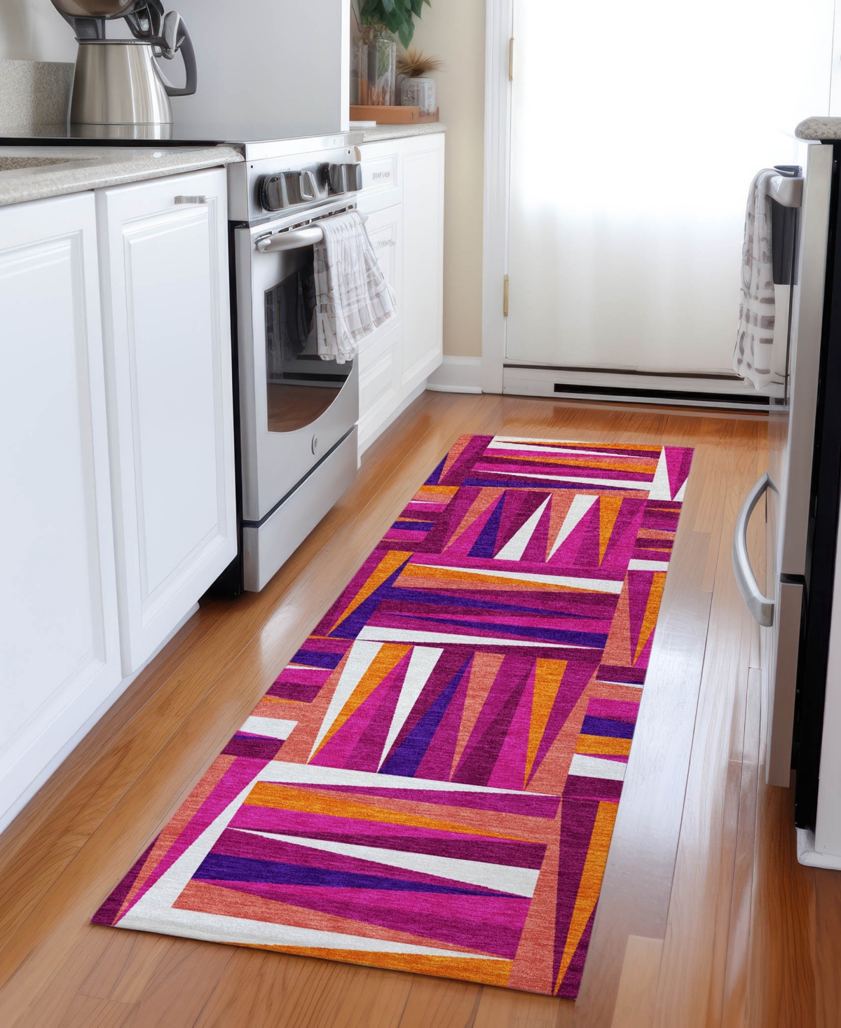 Addison Chantille Machine Washable Acn1012 2'3"x7'6" Runner Area Rug In Cranberry