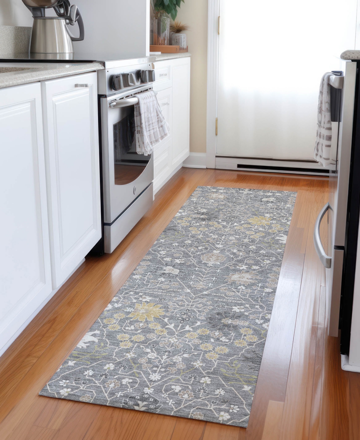 Addison Chantille Machine Washable Acn1009 2'3"x7'6" Runner Area Rug In Gray