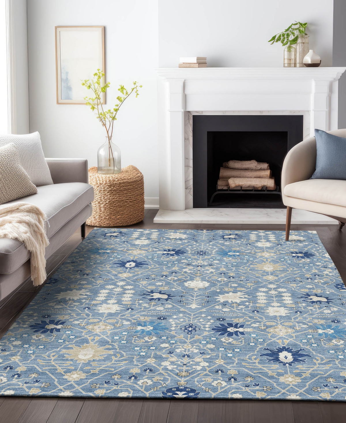 Addison Chantille Machine Washable Acn1009 10'x14' Area Rug In Denim