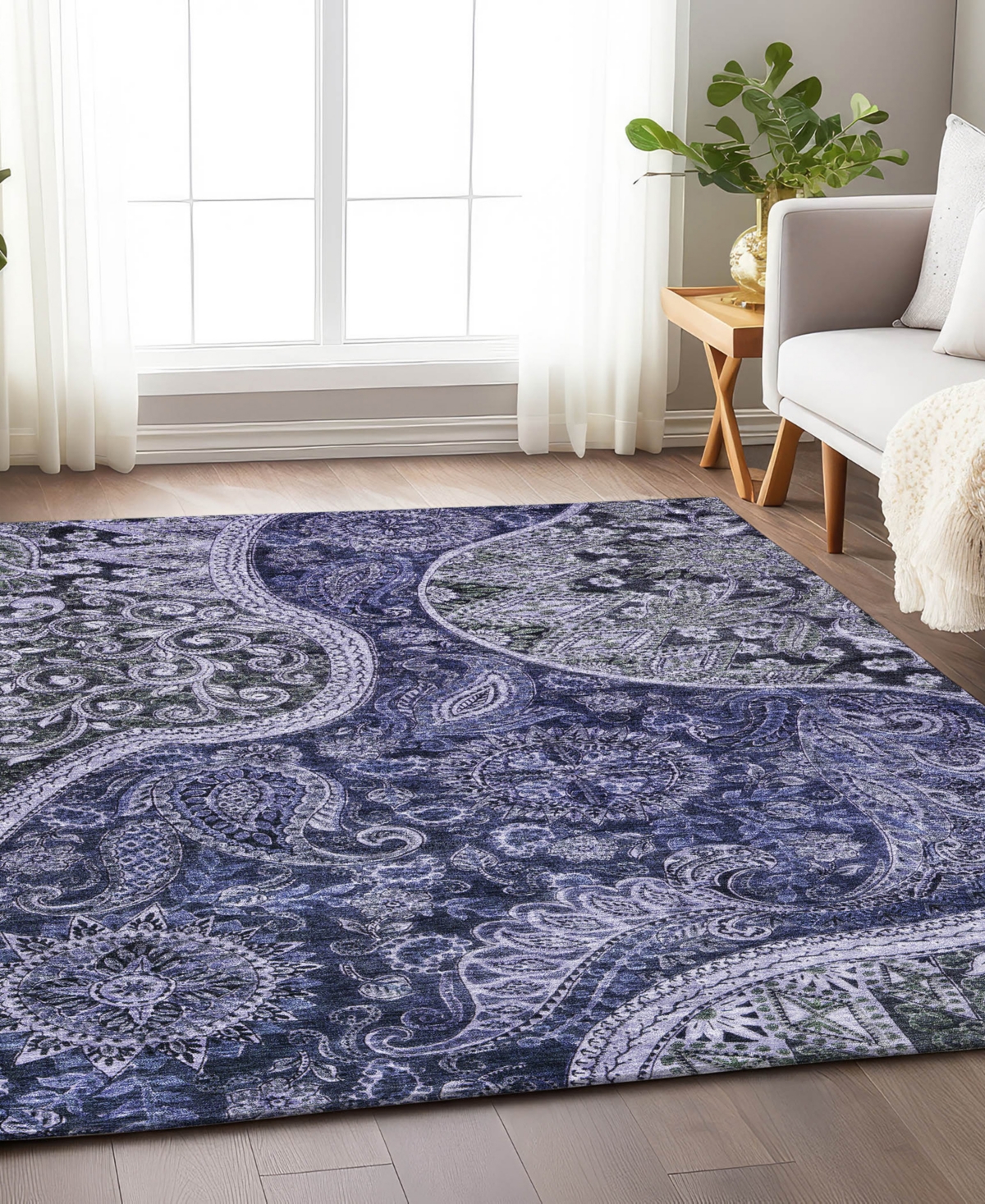 Addison Chantille Machine Washable Acn1078 8'x10' Area Rug In Navy