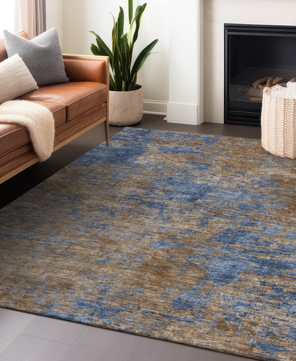 Addison Chantille Machine Washable Acn1093 5'x7'6" Area Rug In Navy