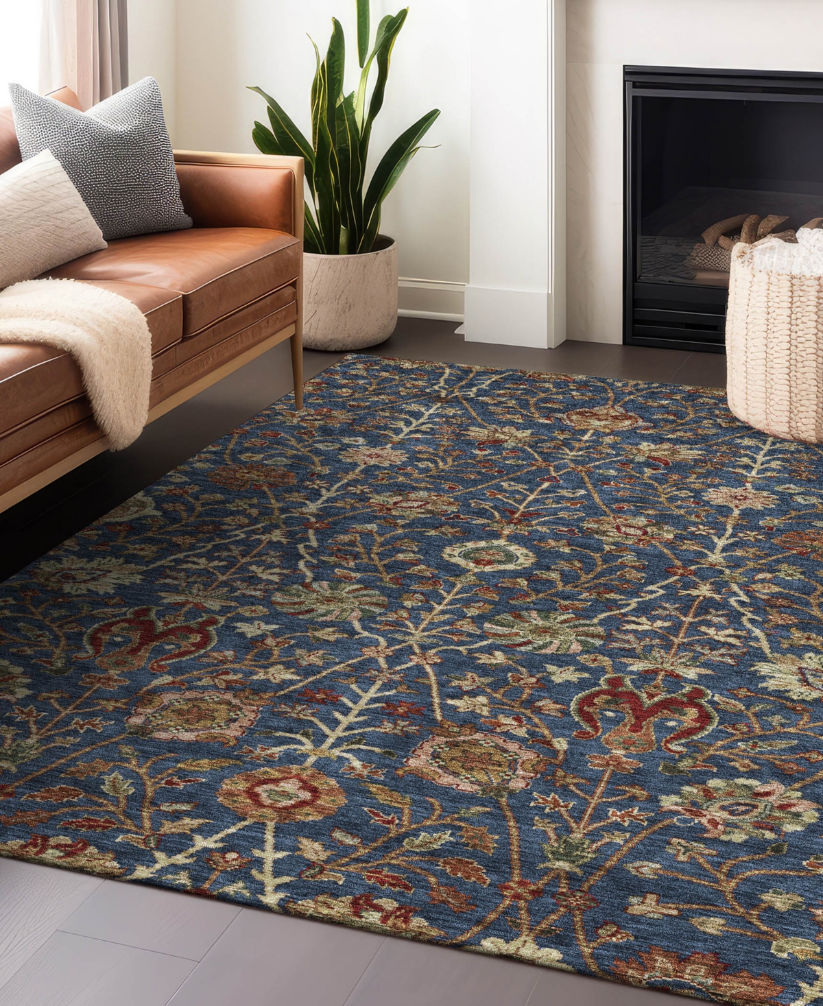 Addison Chantille Machine Washable Acn1085 5'x7'6" Area Rug In Navy