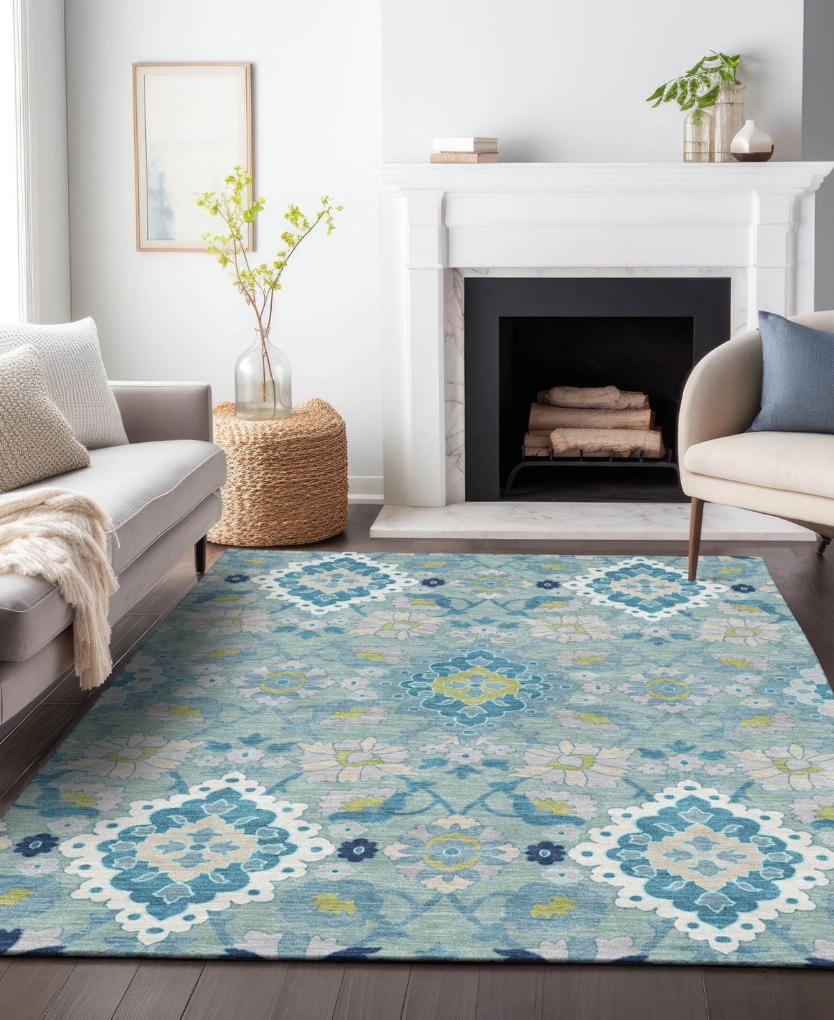 Addison Chantille Machine Washable Acn1002 3'x5' Area Rug In Teal