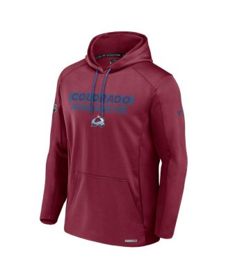 Men's Burgundy Colorado Avalanche Authentic Pro Rink Fleece Pullover Hoodie