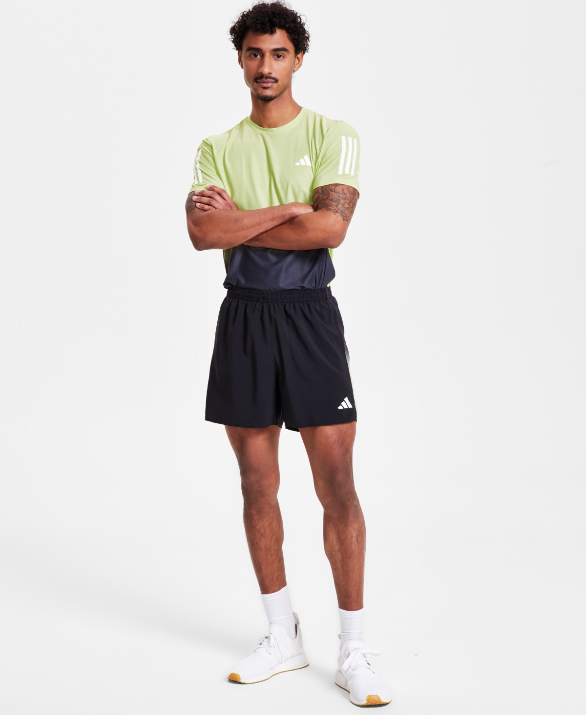 Adidas Originals Men's Own The Run Colorblocked Shorts In Black,green