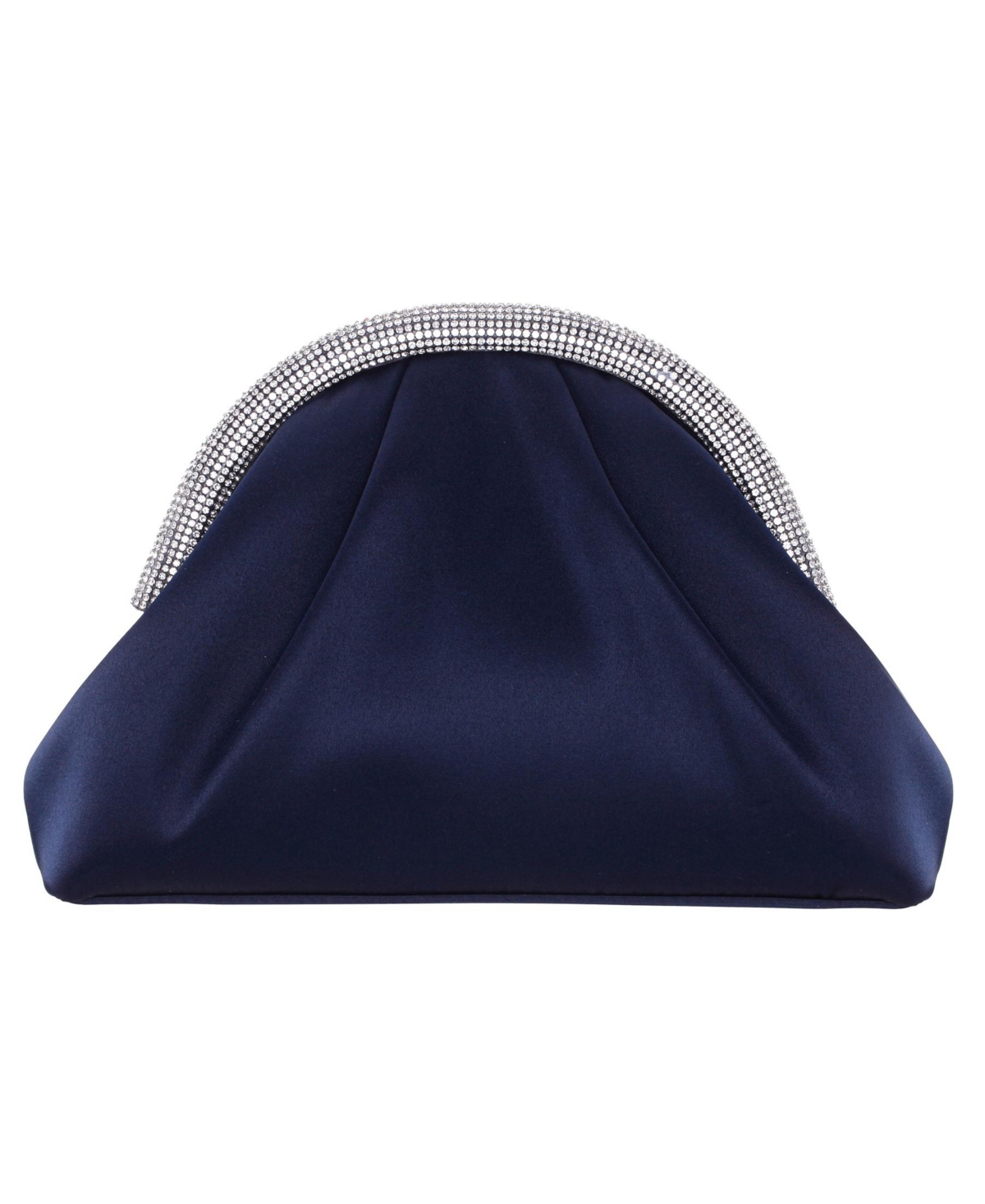 Shop Nina Crystal Trim Frame Magnetic Clutch In Navy