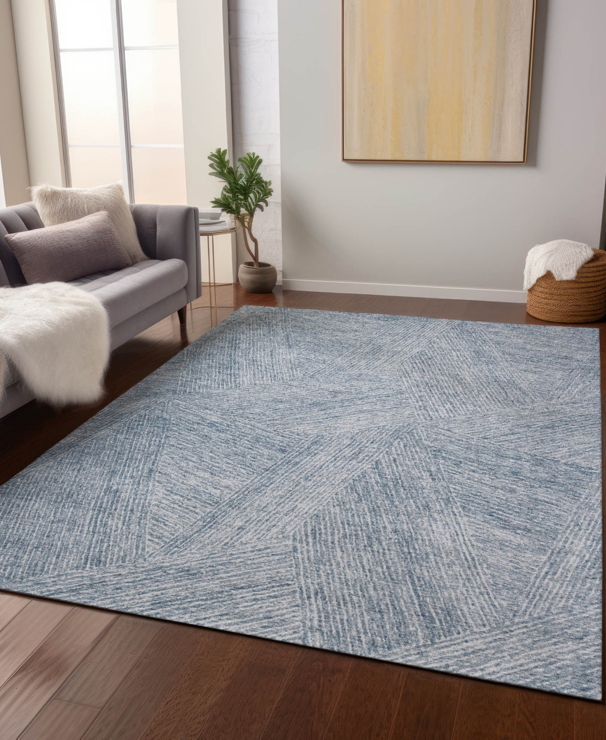 Shop Addison Chantille Machine Washable Acn991 9'x12' Area Rug In Denim