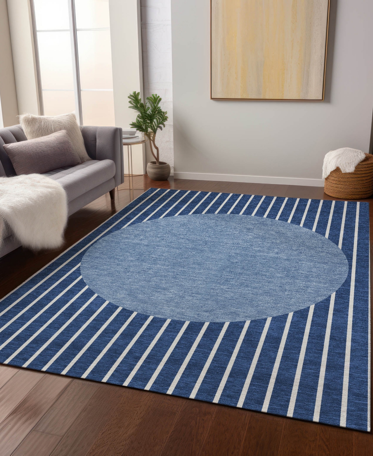 Addison Chantille Machine Washable Acn994 2'6"x3'10" Area Rug In Navy
