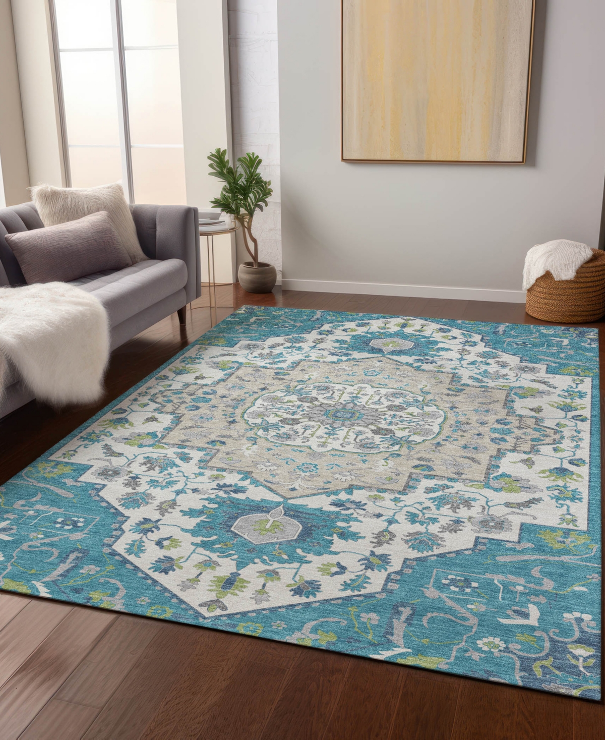 Addison Chantille Machine Washable Acn985 2'6"x3'10" Area Rug In Teal