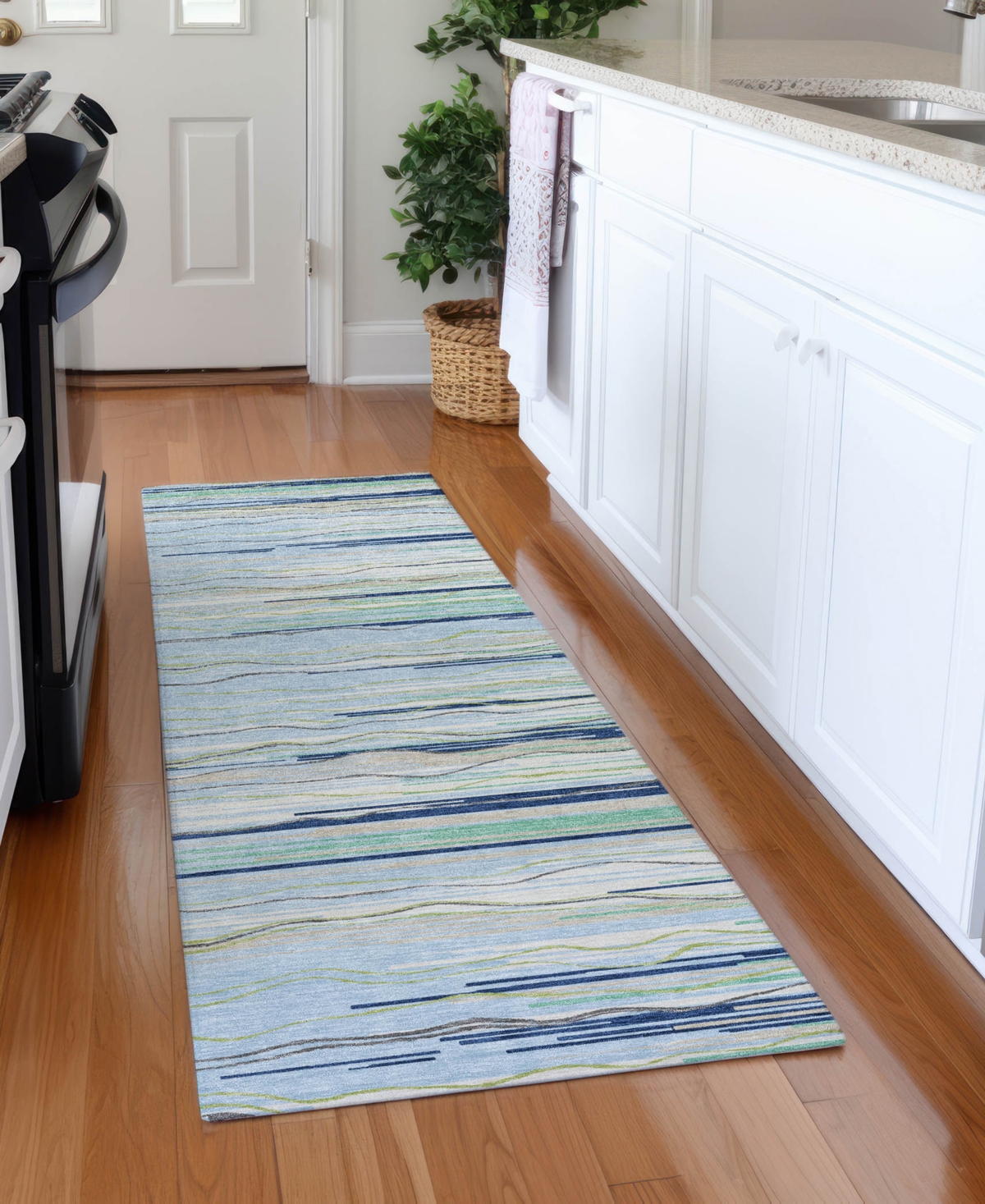 Addison Chantille Machine Washable Acn996 2'3"x7'6" Runner Area Rug In Mist
