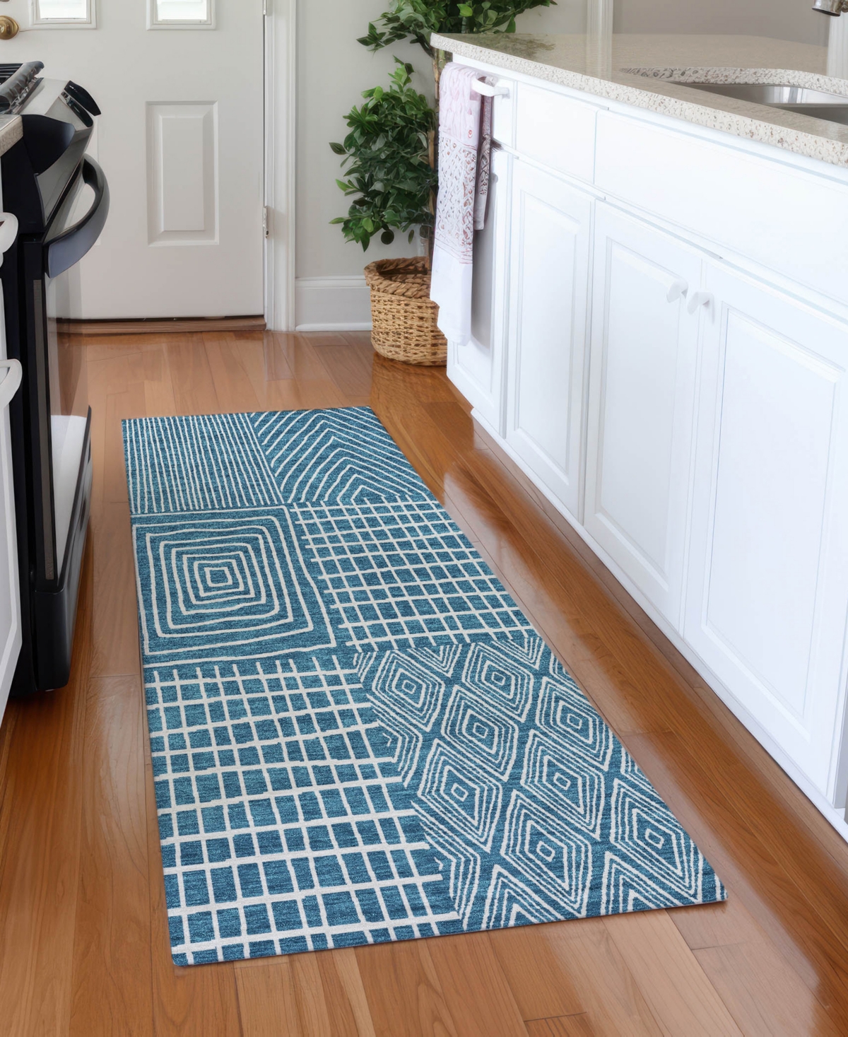 Addison Chantille Machine Washable Acn990 2'3"x7'6" Runner Area Rug In Teal