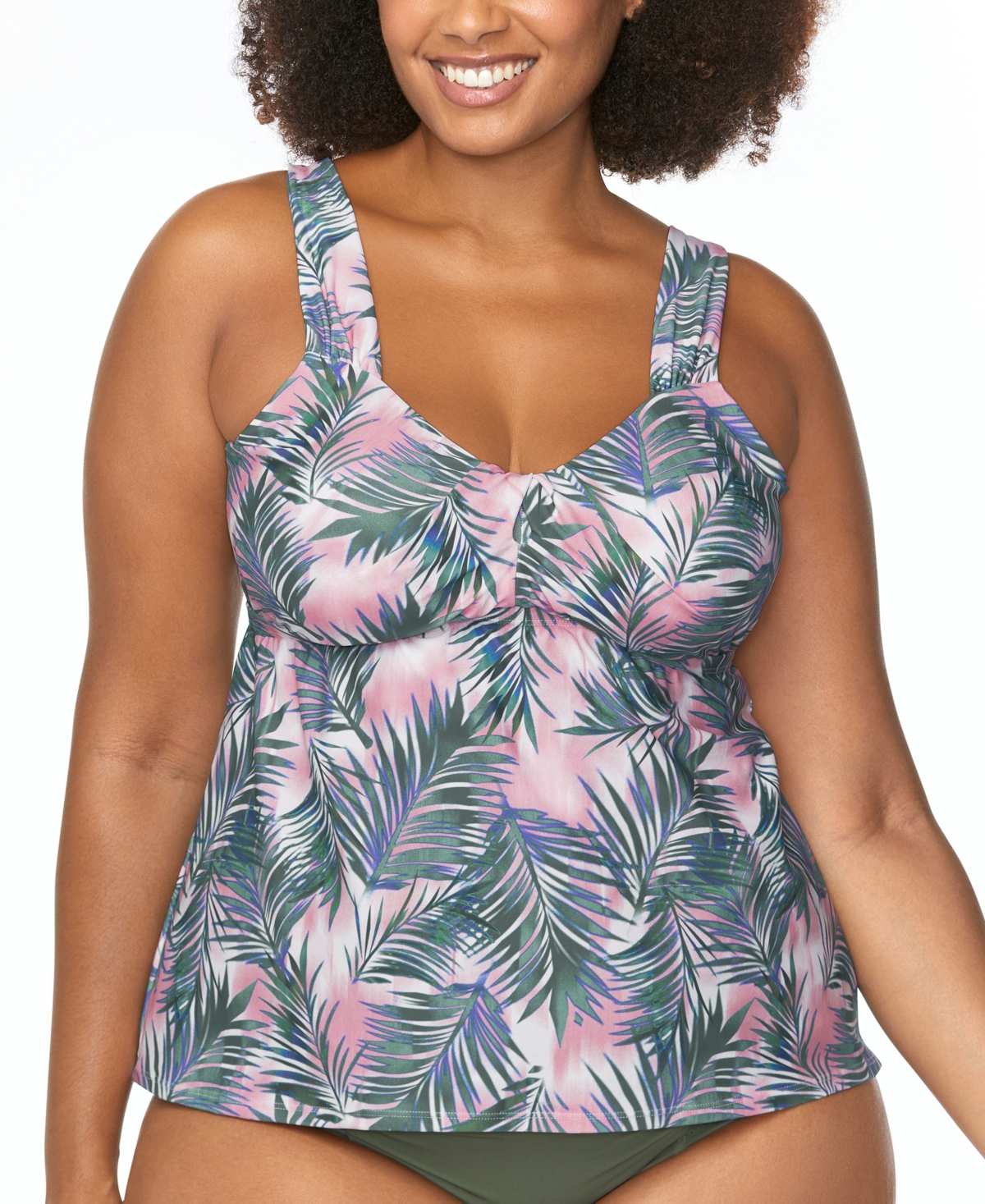 Raisins Curve Trendy Plus Rimini Printed Tankini In Multi
