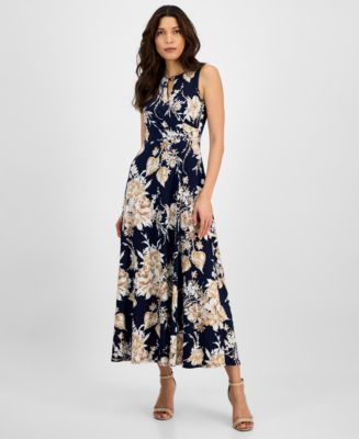格安即決 Sandra Darren Women's Floral-Print Keyhole Maxi Dress - Macy's ワンピース