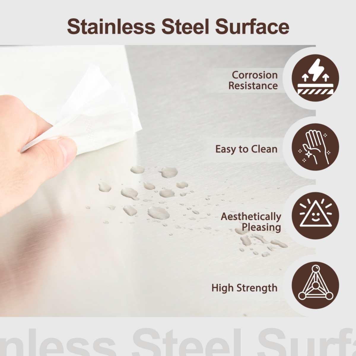 Streamdale Furniture Outdoor Grill Cart with Stainless Steel Tabletop, Storage, Patio Kitchen Island with Wheels, Hooks, and Spice Rack, Waterproof Ou