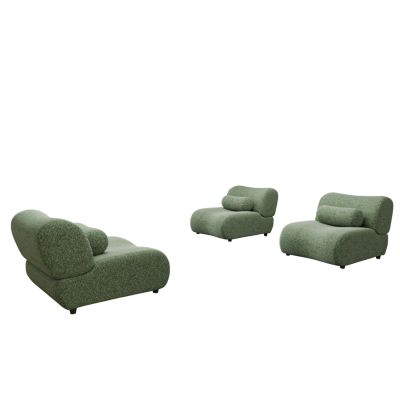 Streamdale Green Chenille Modular Sofa Cozy Recline, Modern Design