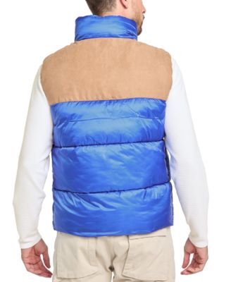 Men's Fabric Block Puffer Vest