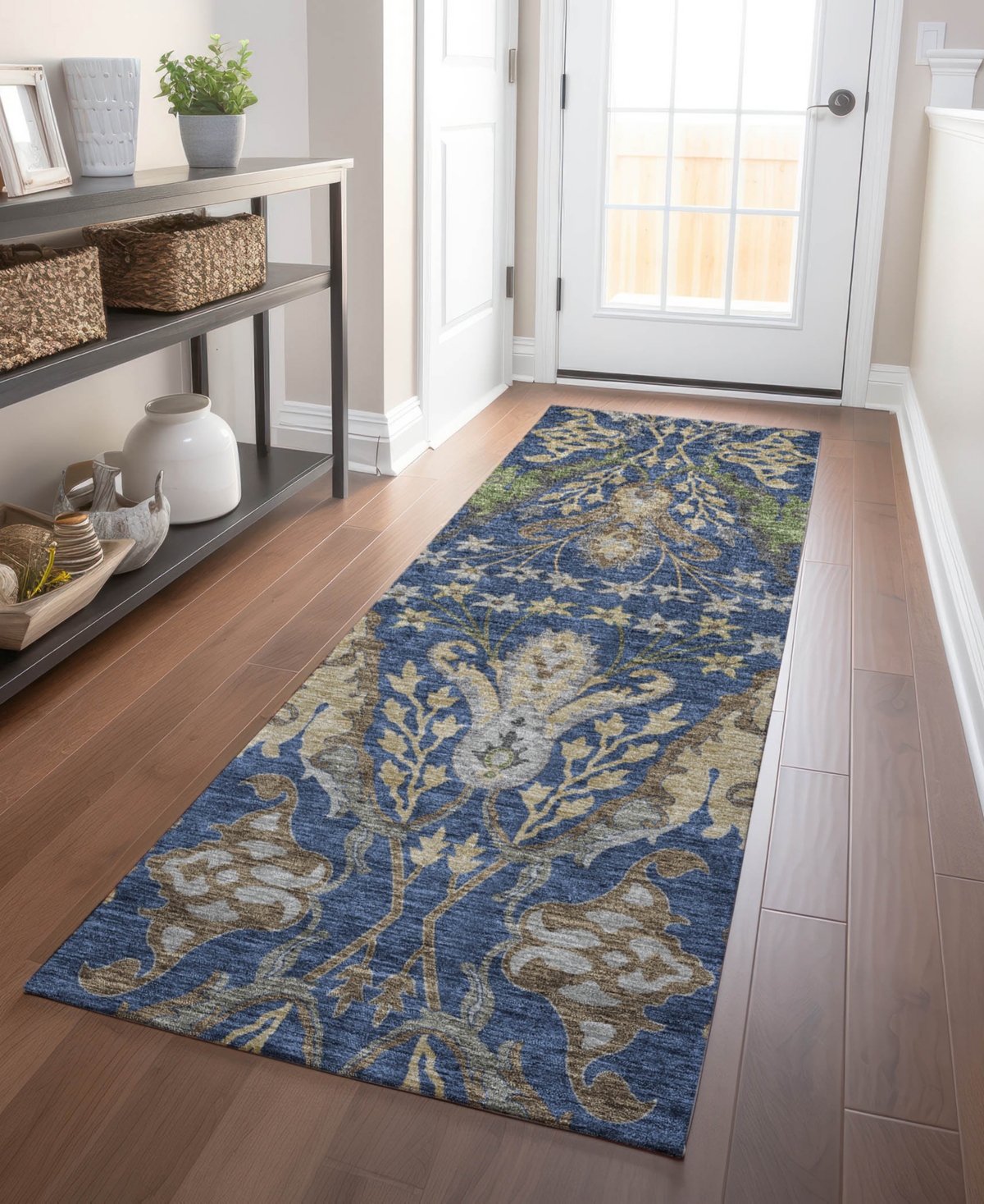 Addison Chantille Machine Washable Acn1153 2'3"x7'6" Runner Area Rug In Navy