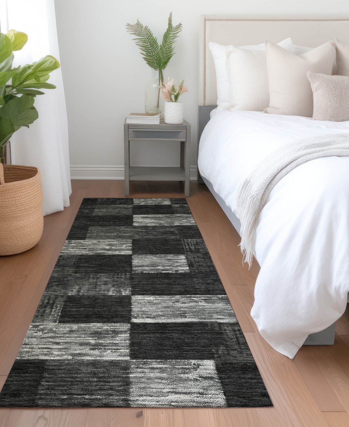 Addison Chantille Machine Washable Acn1139 2'3"x7'6" Runner Area Rug In Black