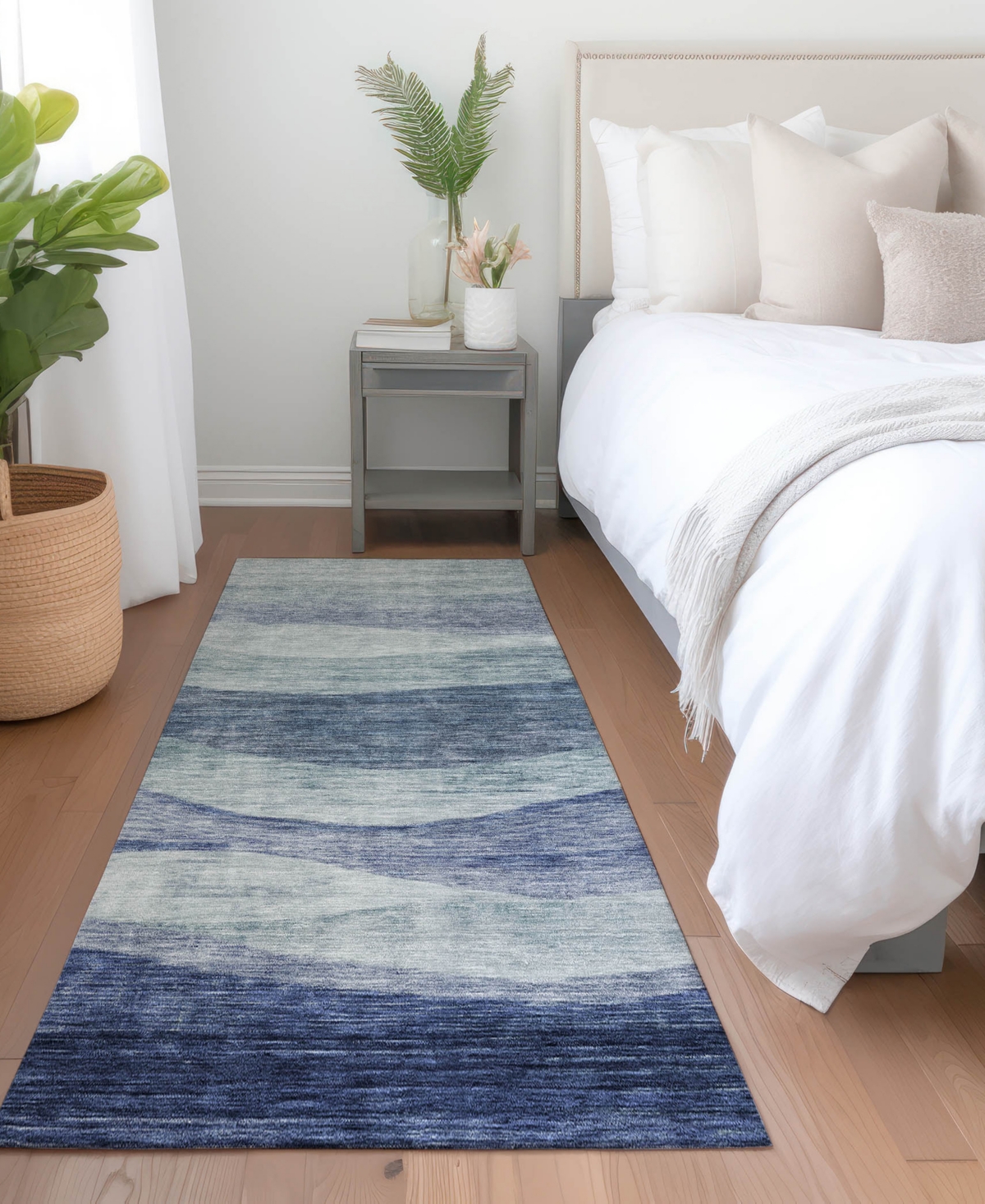 Addison Chantille Machine Washable Acn1141 2'3"x7'6" Runner Area Rug In Blue
