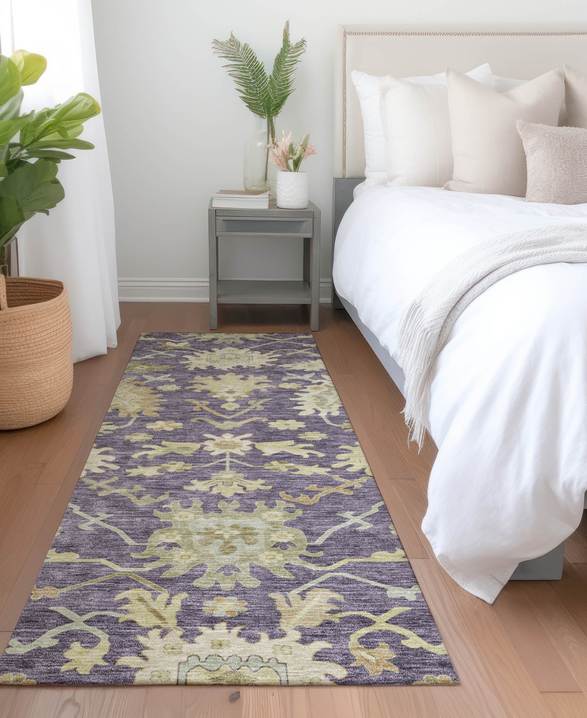 Addison Chantille Machine Washable Acn1150 2'3"x7'6" Runner Area Rug In Eggplant