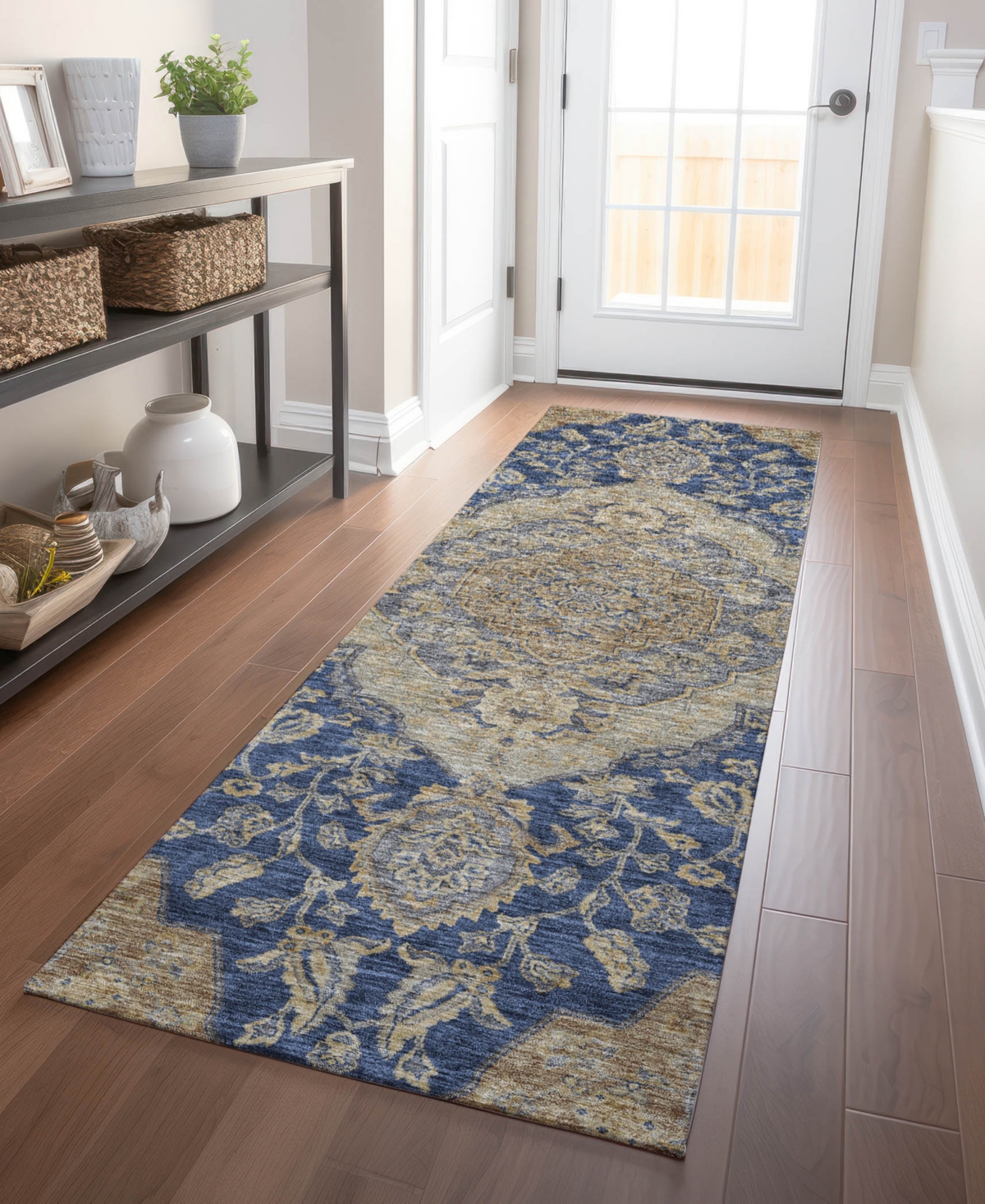 Addison Chantille Machine Washable Acn1151 2'3"x7'6" Runner Area Rug In Navy