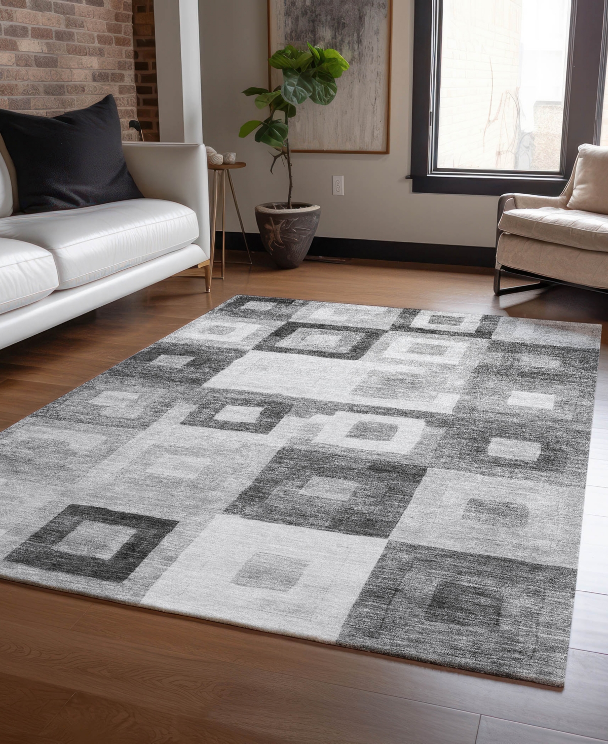 Addison Chantille Machine Washable Acn1142 8'x10' Area Rug In Gray