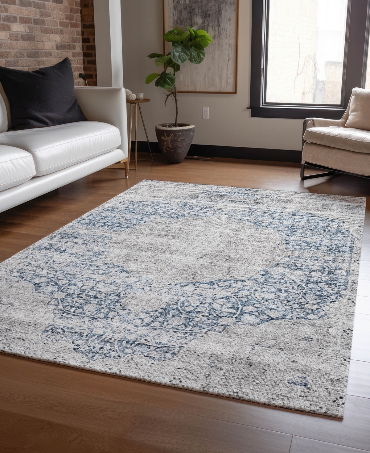 Addison Chantille Machine Washable Acn1146 5'x7'6" Area Rug In Blue