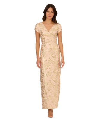 macy's champagne dress Luxurious Cowl Neck Sequin Maxi Dress Champagne main image 0