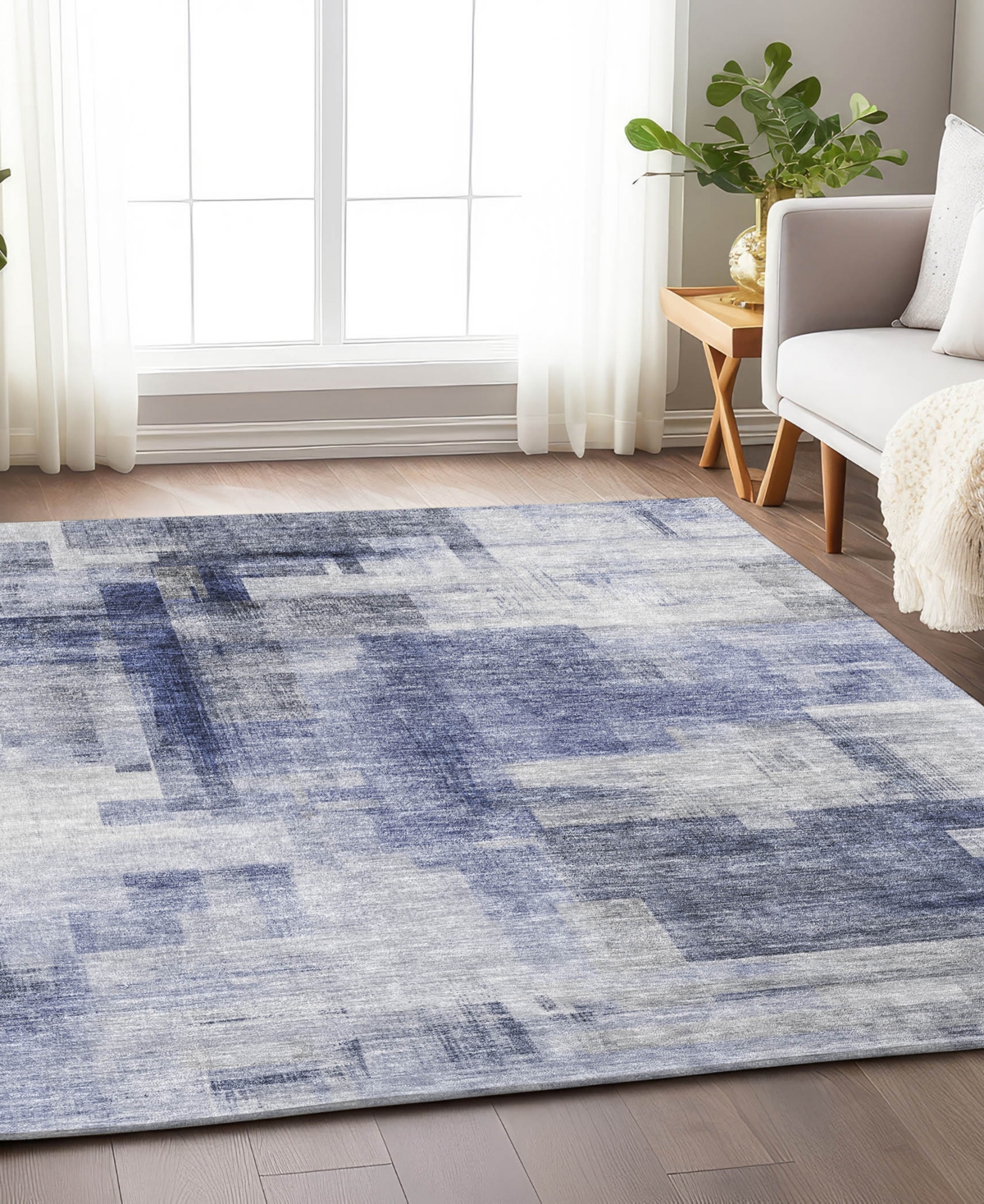 Shop Addison Chantille Mahine Washable Acn1067 9'x12' Area Rug In Denim
