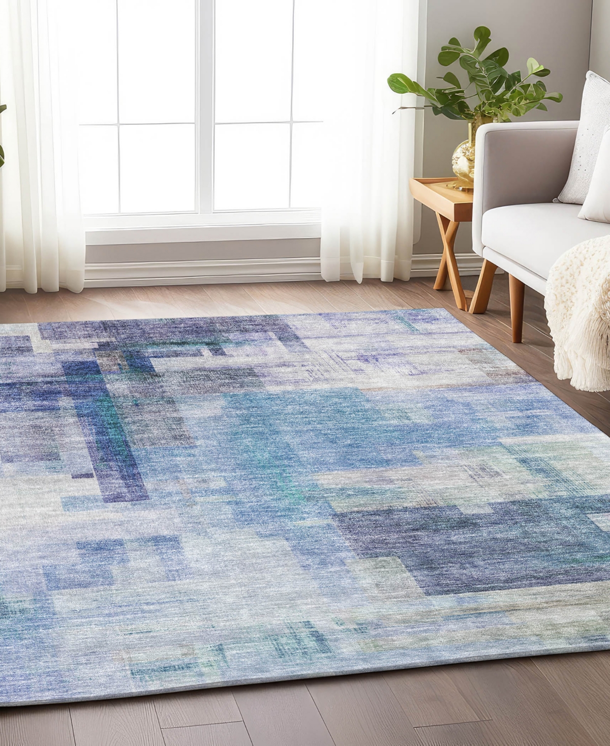 Addison Chantille Mahine Washable Acn1067 9'x12' Area Rug In Blue