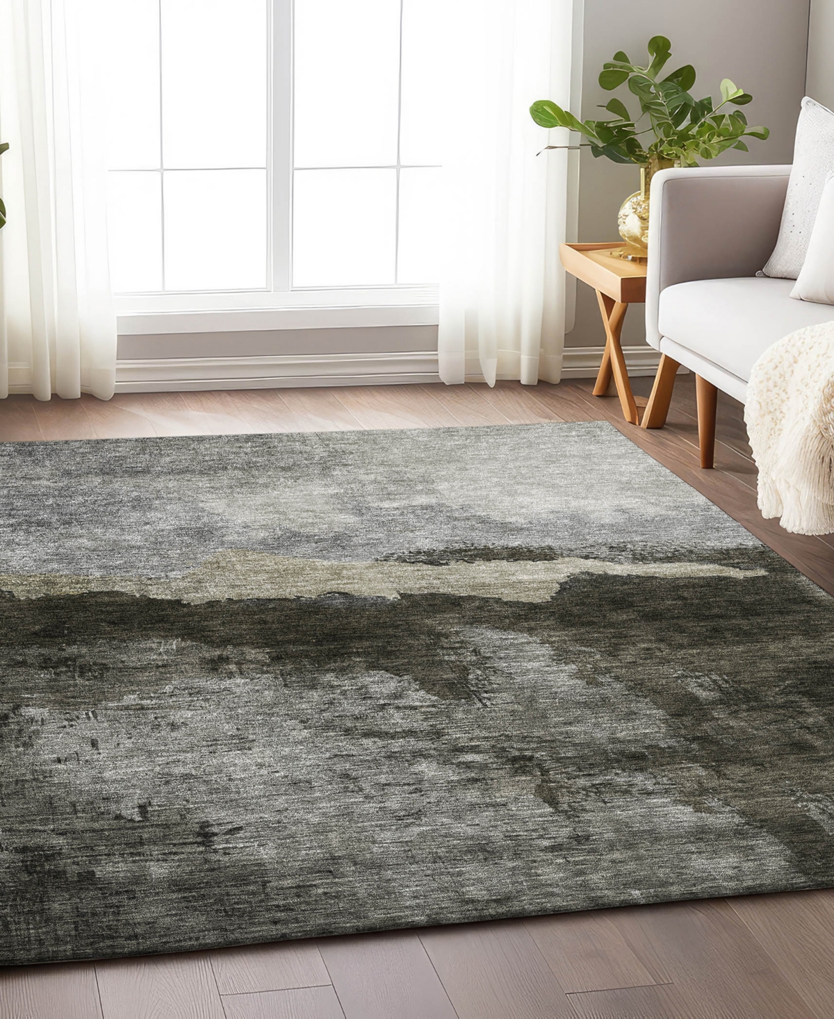 Addison Chantille Mahine Washable Acn1069 5'x7'6" Area Rug In Taupe