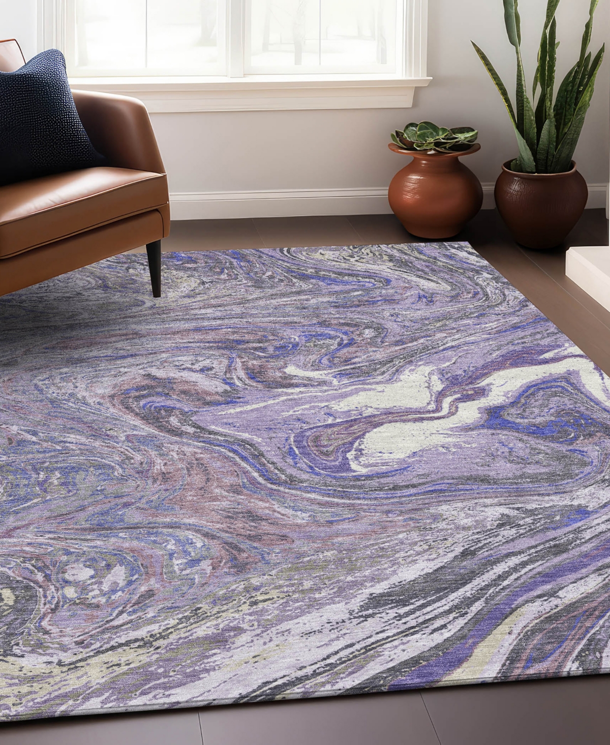 Addison Chantille Mahine Washable Acn1061 8'x10' Area Rug In Lavender