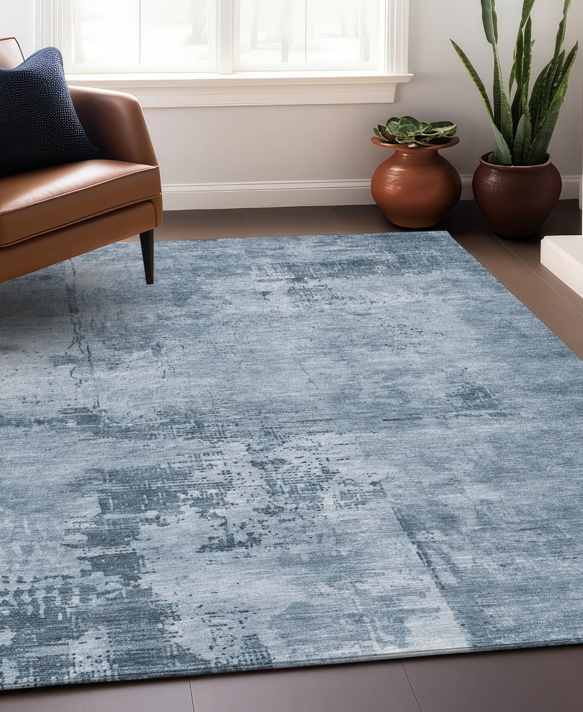 Addison Chantille Mahine Washable Acn1062 3'x5' Area Rug In Denim