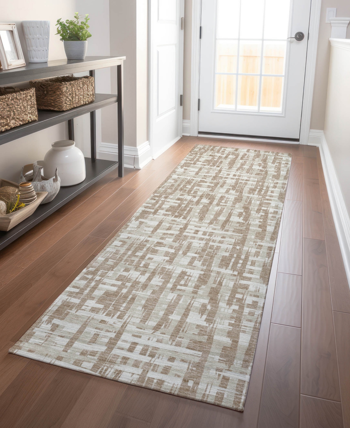 Addison Chantille Mahine Washable Acn1059 2'3"x7'6" Runner Area Rug In Tan