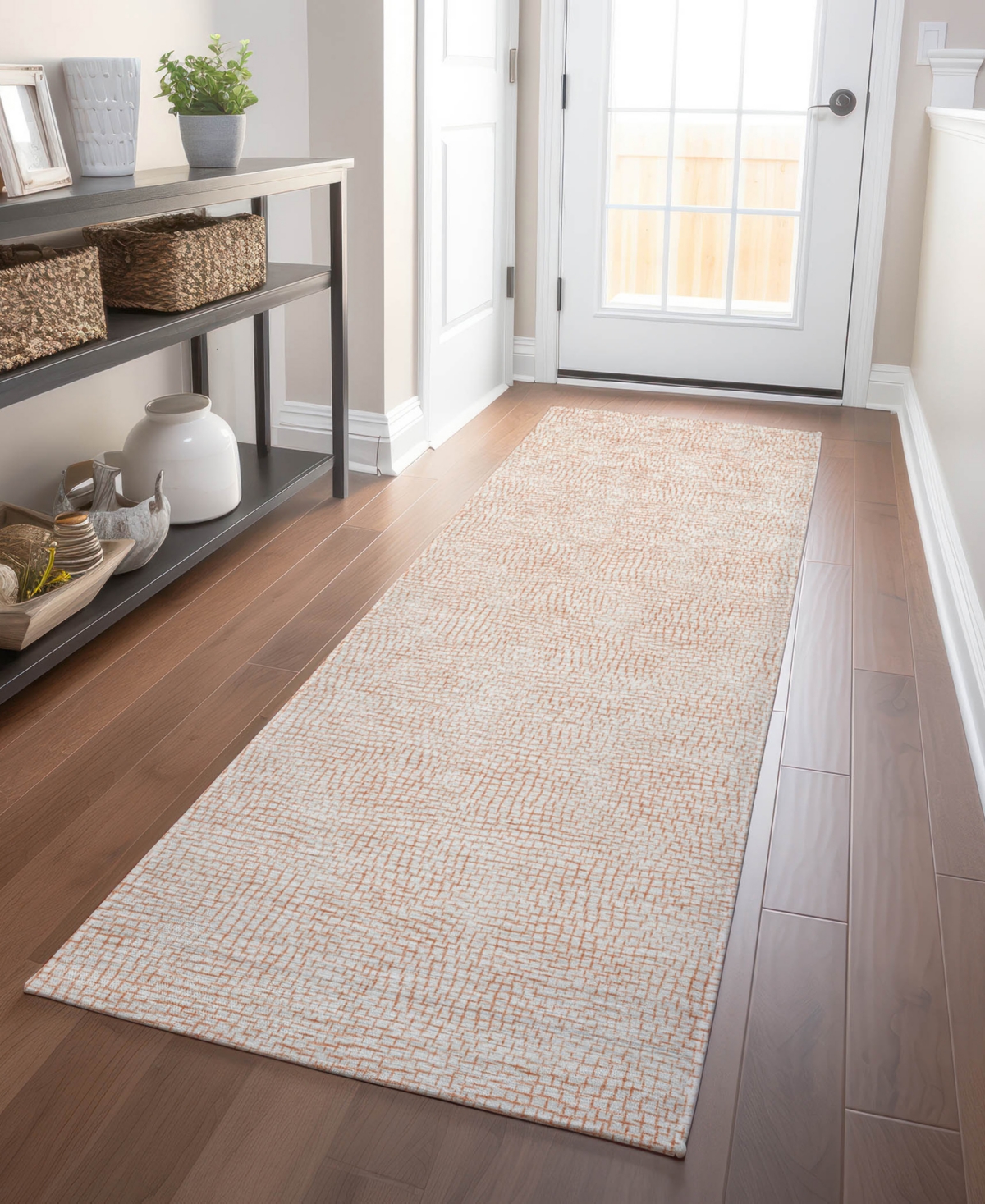 Addison Chantille Mahine Washable Acn1058 2'3"x7'6" Runner Area Rug In Peach