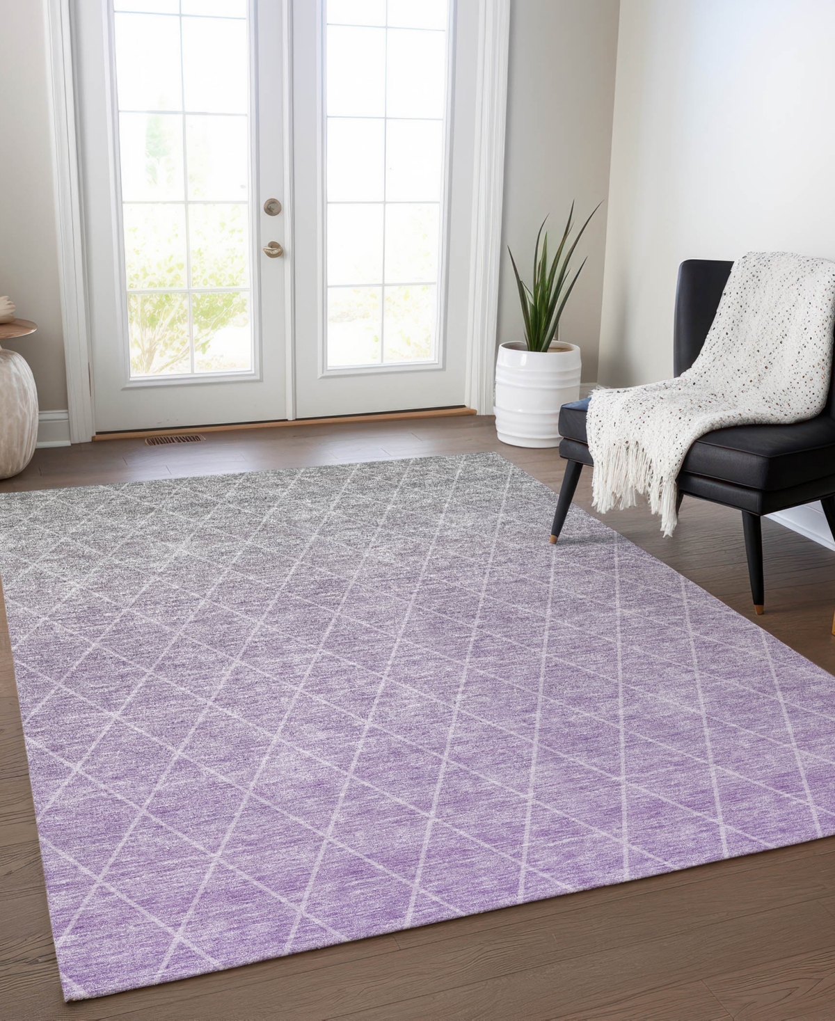 Addison Chantille Machine Washable Acn1175 9'x12' Area Rug In Lavender