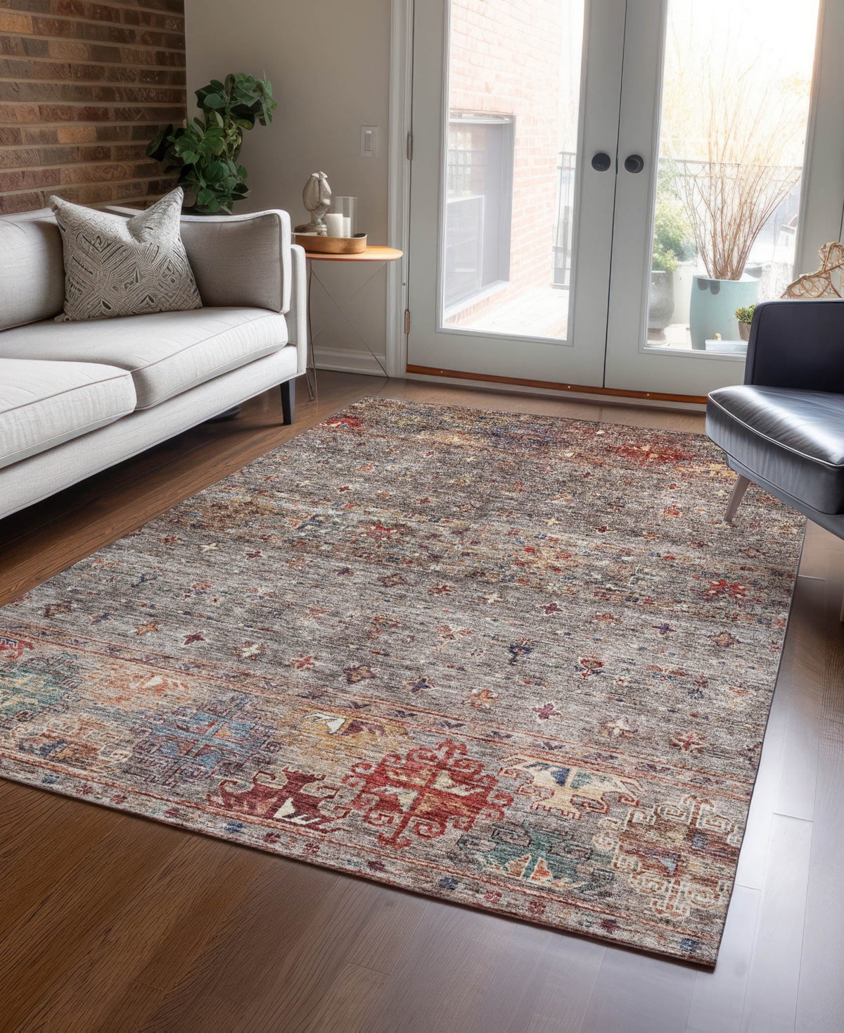 Addison Chantille Machine Washable Acn1220 5'x7'6" Area Rug In Gray