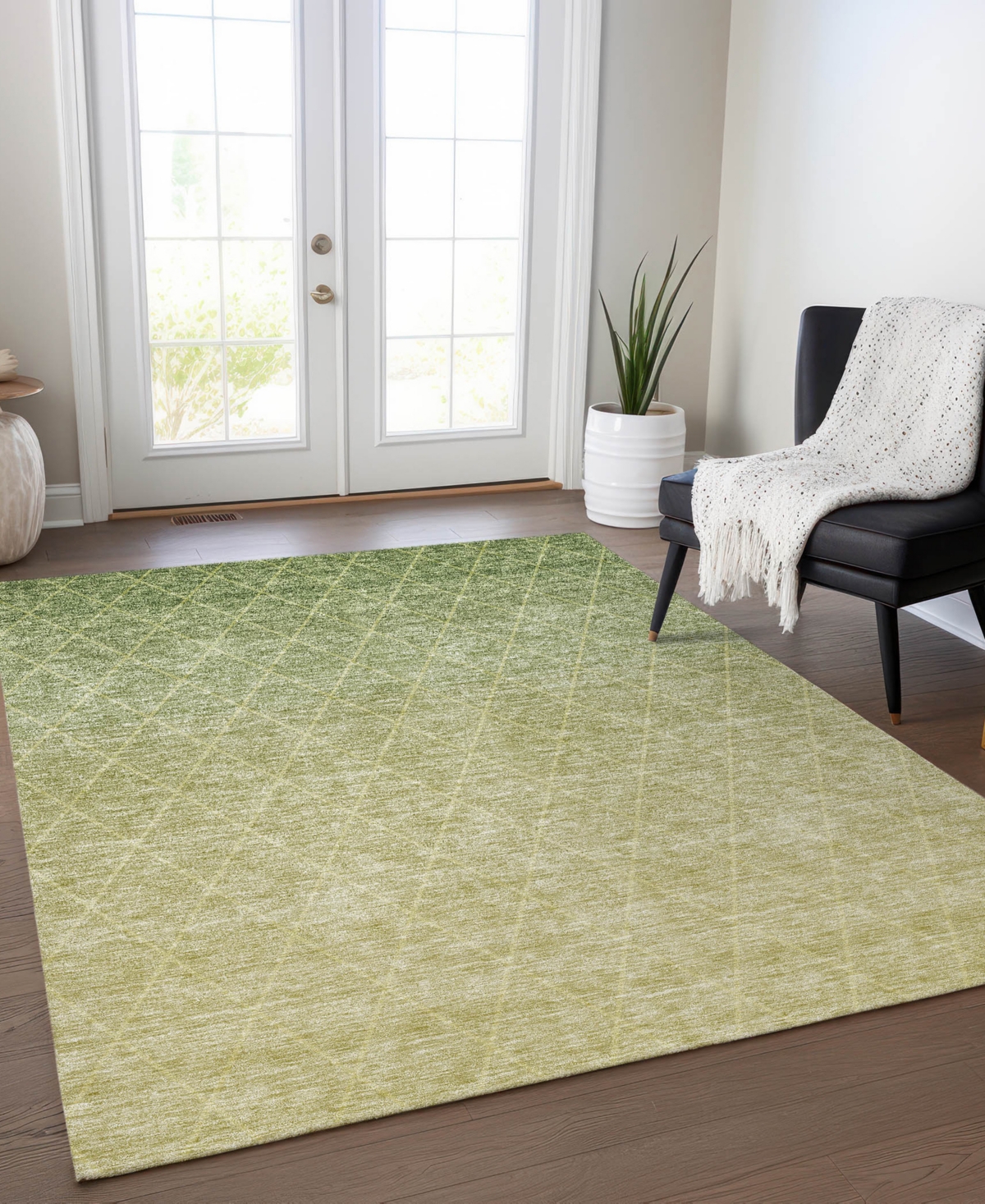 Addison Chantille Machine Washable Acn1175 5'x7'6" Area Rug In Grass