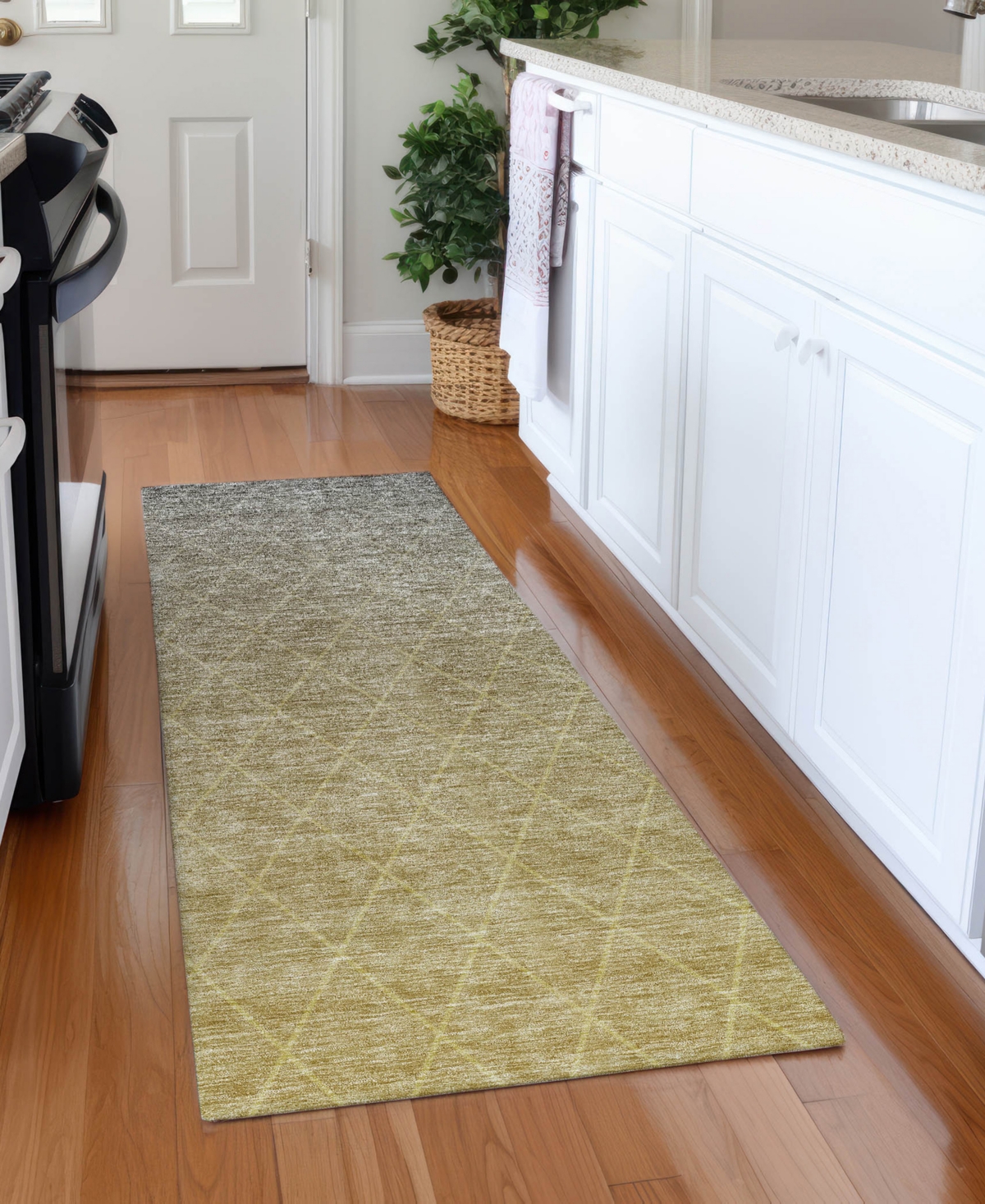 Addison Chantille Machine Washable Acn1175 2'3"x7'6" Runner Area Rug In Gold