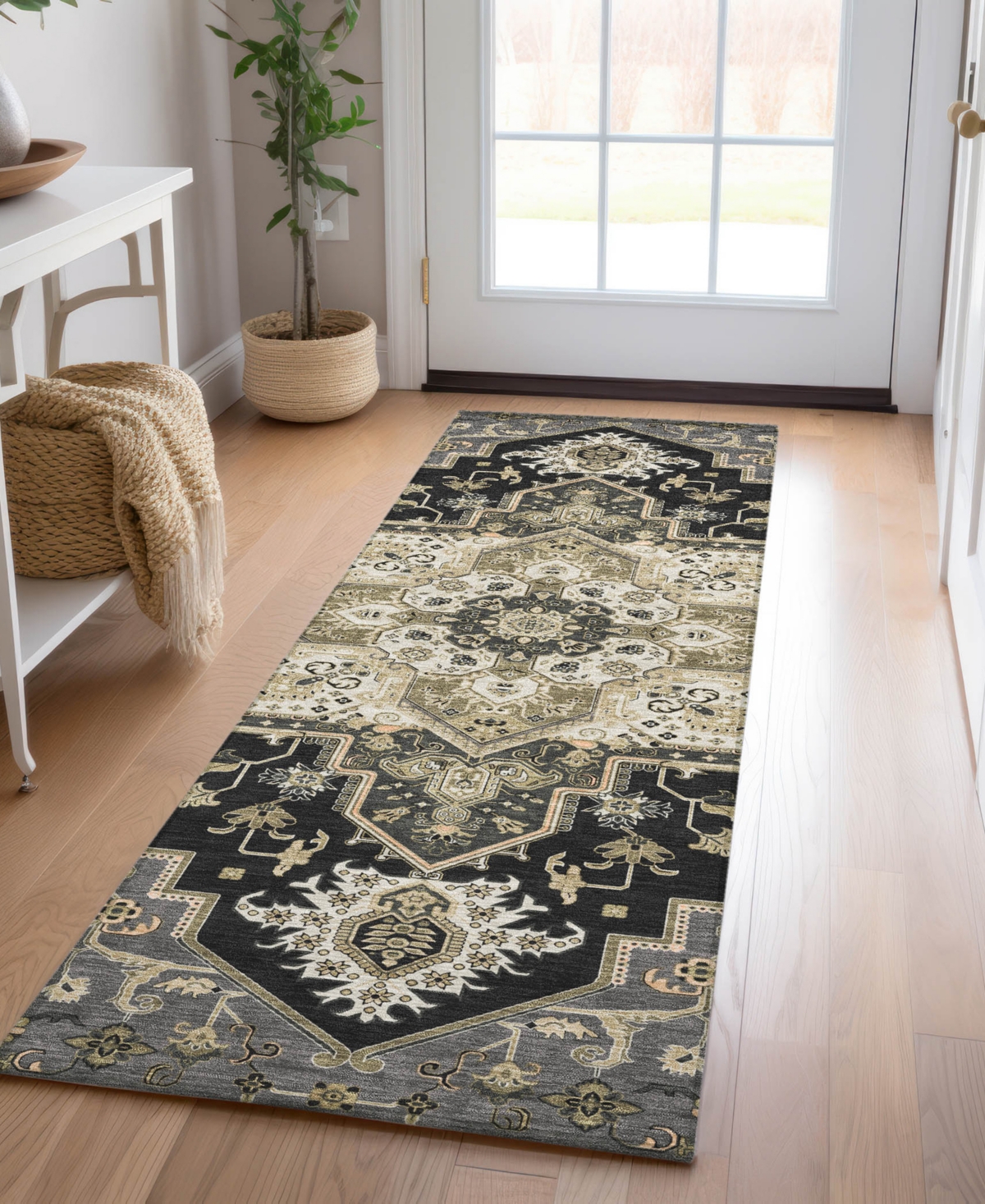 Addison Chantille Mahine Washable Acn1036 2'3"x7'6" Runner Area Rug In Black