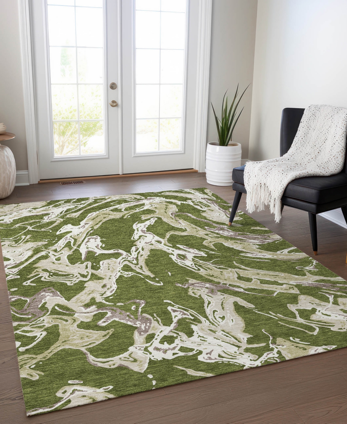 Addison Chantille Mahine Washable Acn1035 9'x12' Area Rug In Olive