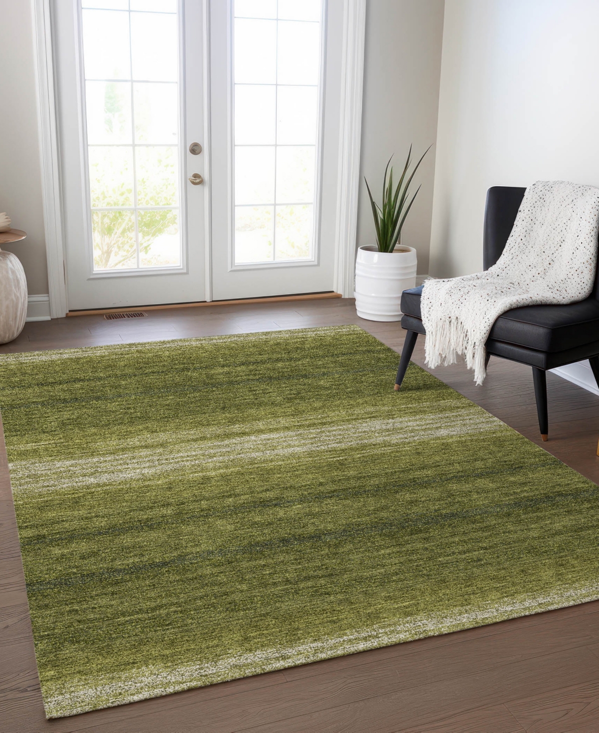 Addison Chantille Mahine Washable Acn1033 9'x12' Area Rug In Olive