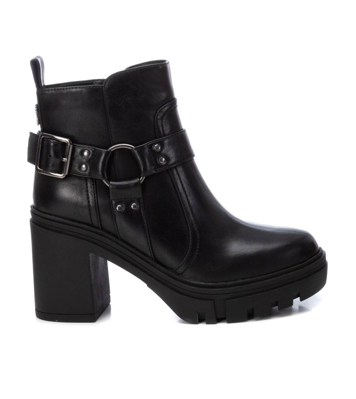 Women's Casual Heeled Booties By - Black